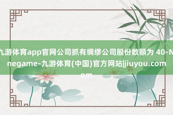 九游体育app官网公司抓有绸缪公司股份数额为 40-Nine